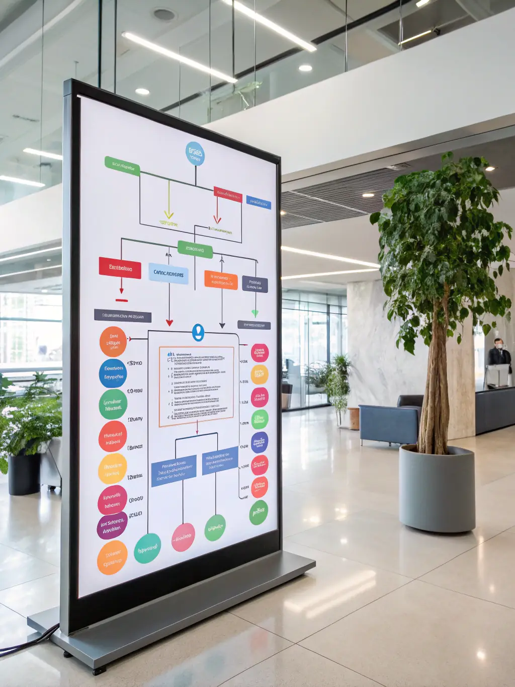 An abstract graphic representing an organizational chart, highlighting interconnectedness and optimized structure.